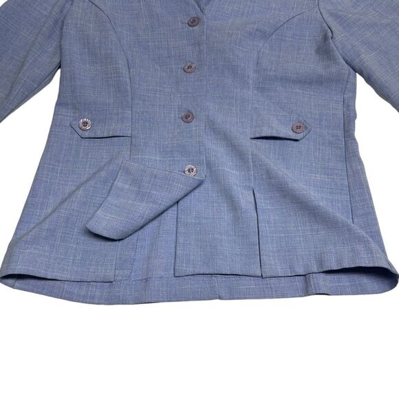 Vintage Sag Harbor Light Blue Suit Set Matching Blazer High Waisted Pants Suit - Picture 5 of 15